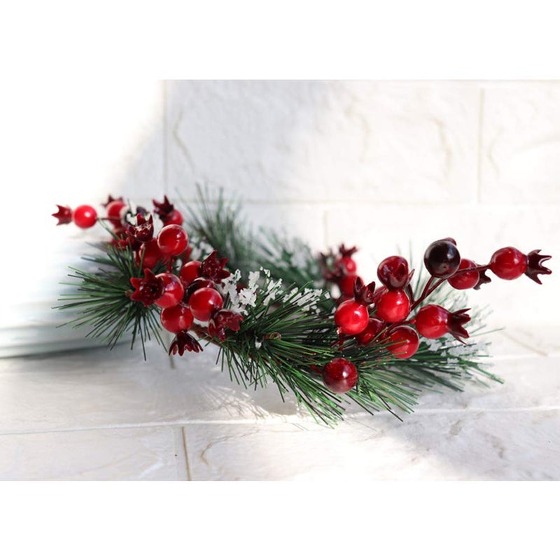 QTKJ Set of 4 Easter Big Wreath Decorative Taper Candle Rings with Red Pomegranate Berries Candle Holder Stand for Dinner Wedding, Parties and Home Decor - Image 4